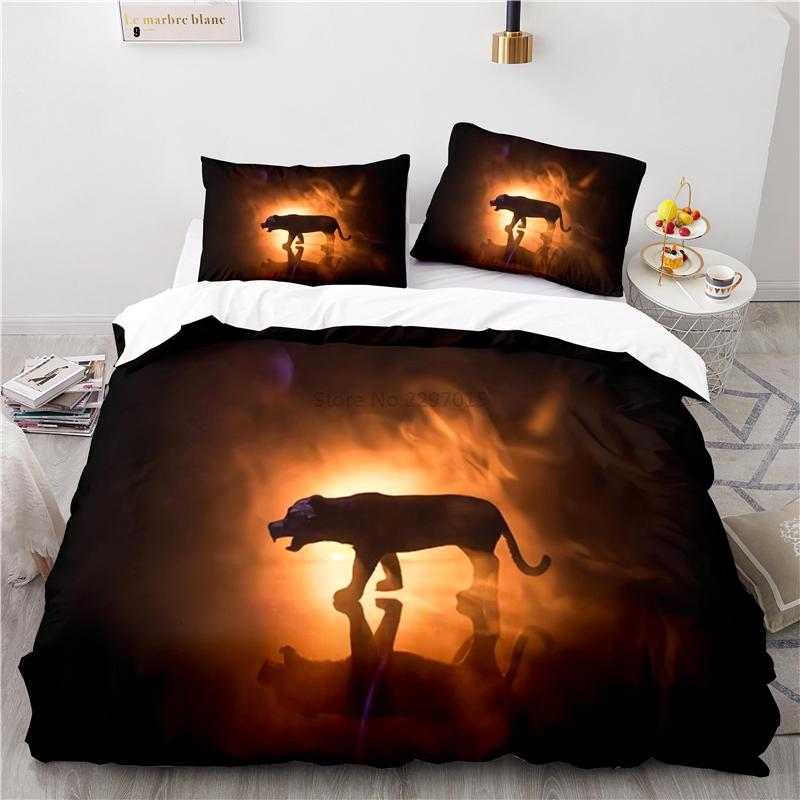 3d Flame Tiger Art Pattern Bedding Set Print Duvet Cover Set with Pillowcase Home Textile Adult Kids Twin Full Queen King Size