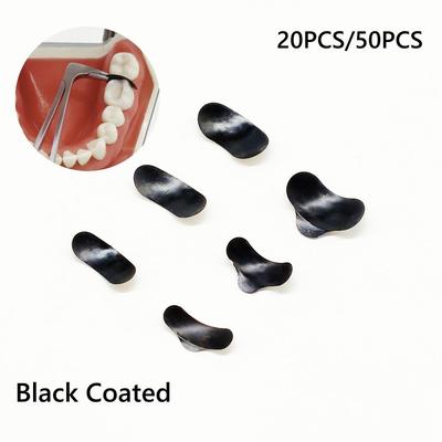 20/50 szt. Dentalne sekcyjne matryce konturowane z czarną powłoką Paski matrycowe Tofflemire S/M/L Naklejane materiał do laboratorium dentystycznego