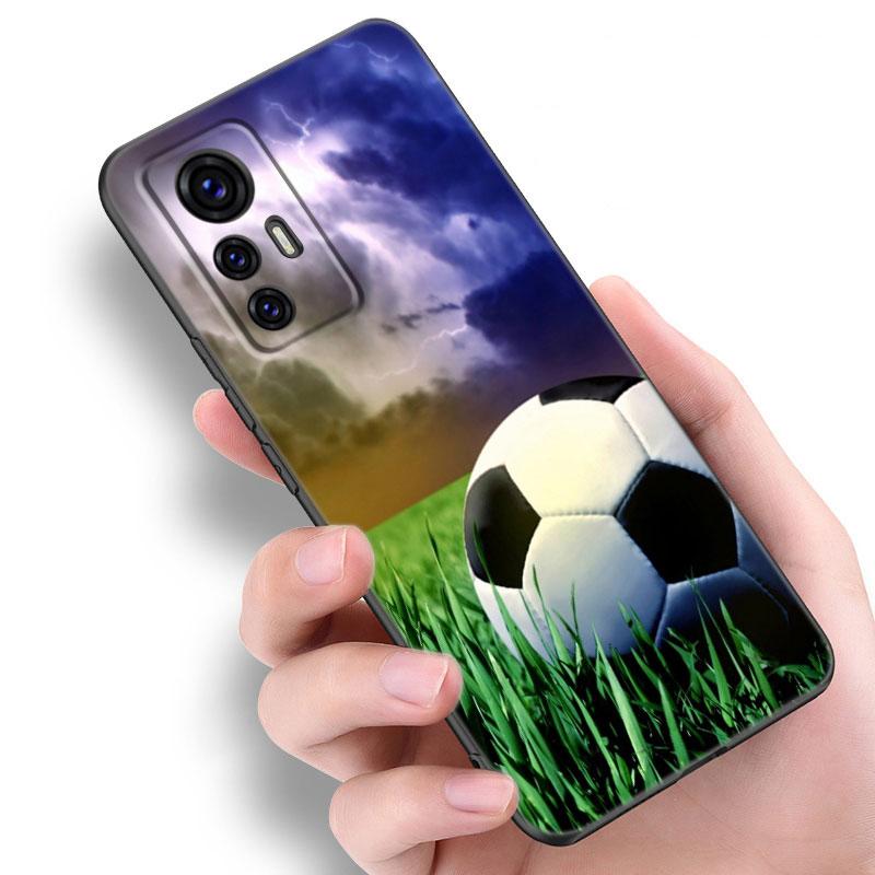 Fire Football Soccer Phone Case For Xiaomi Mi A2 8 9 SE Note 10 10T 11 12 Lite 9T 11T 12S 12T Pro A3 6X 12X Soft TPU Black Cover