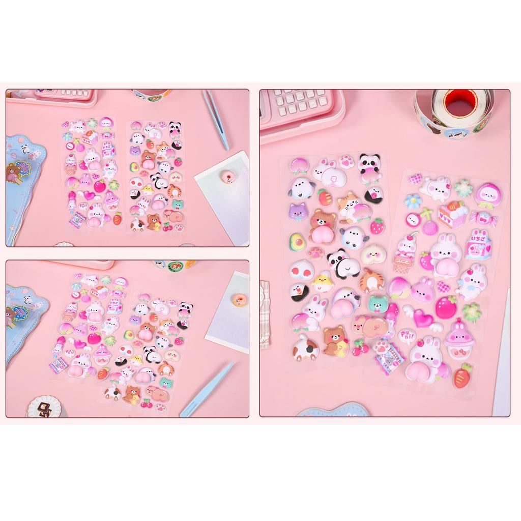 Chaojibao Squishy Butt Sticker Cute 3D Stickers for Smartphone Case Pop Diary Reward DIY Decor for Kids and Perfect for Water Smartphone and Albums