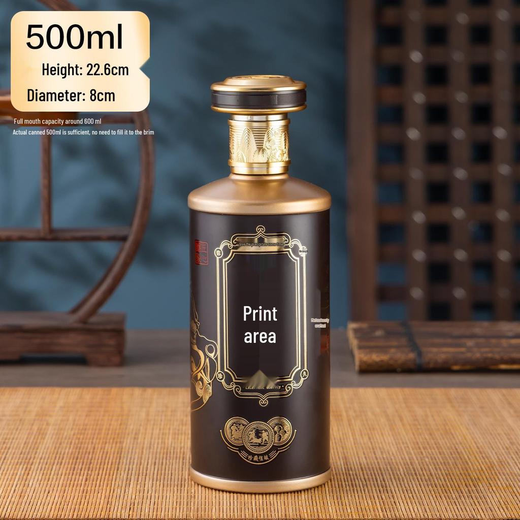 500ml Premium Collector's Pulp Glass Baijiu Bottle for Weddings