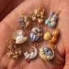 Cute Enamel Cat Charms Hand Painted Details Gold Plated Edges For Cat Lover Gifts Diy Jewelry Making