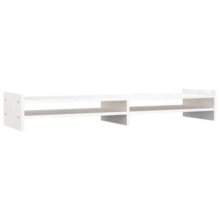 VidaXL Support de moniteur Blanc 100x27x15 cm Bois de pin solide 814025