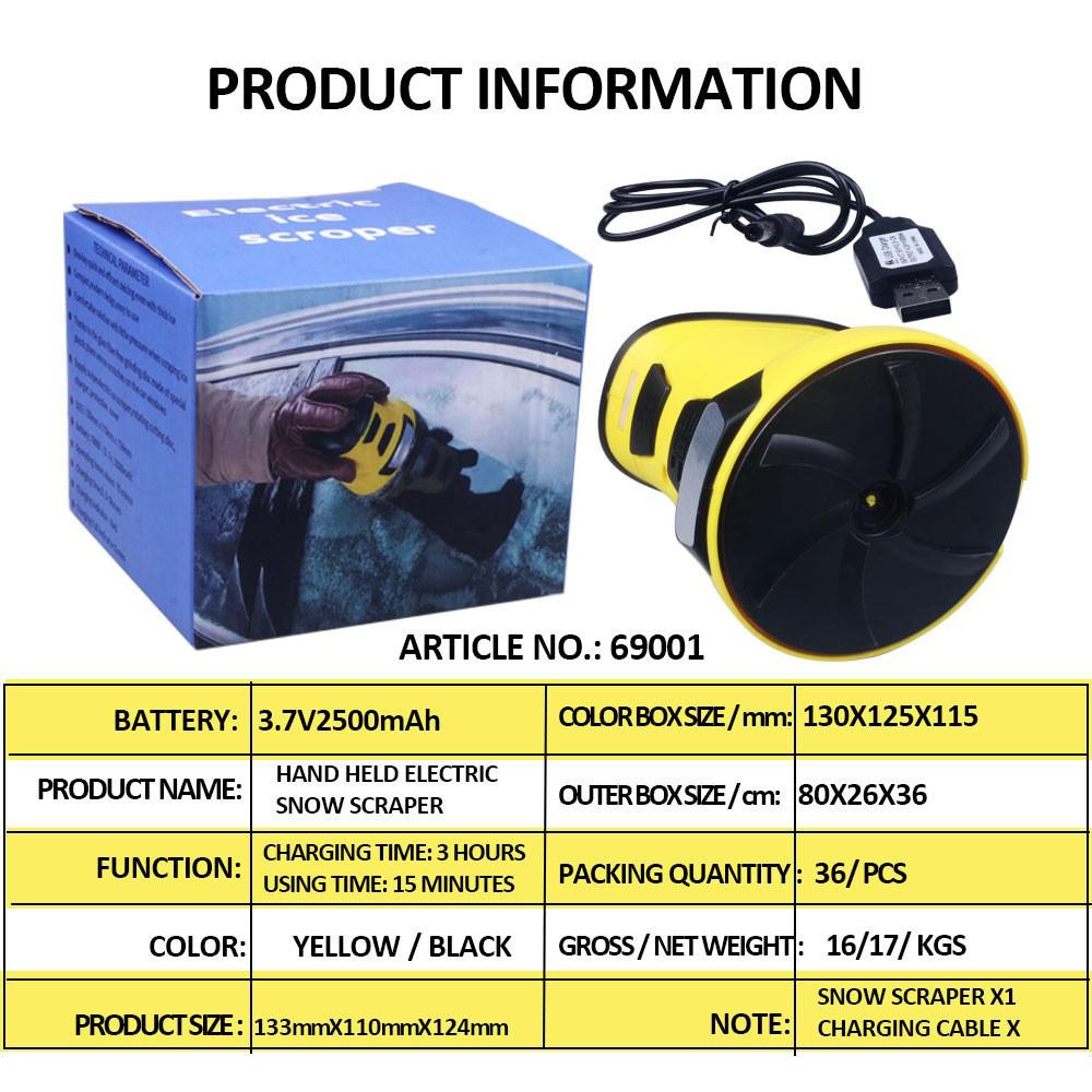 Electric Handheld Ice Scraper & Windshield Defroster with USB Charging