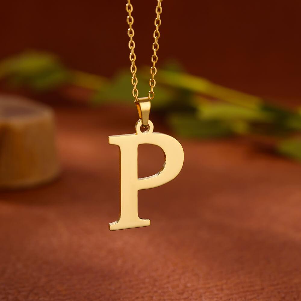 Elegant Initial Letter Stainless Steel Necklace Women Gold Color Alphabet Pendant Necklaces Vintage Waterproof Zircon Gifts