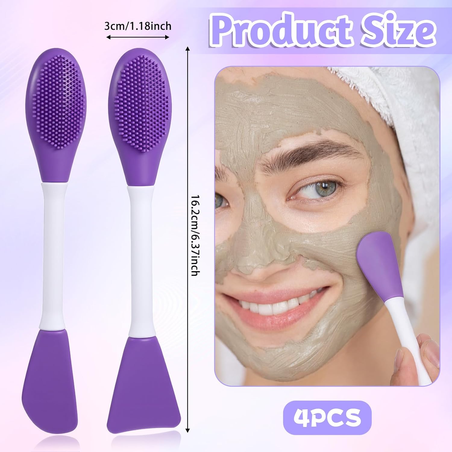 4 PCS Facial Scrubber Silicone Pore Cleaning Brush Pore Facial Brushes Silicone Face Scrubber Brush for Applying Face Mask Exfoliation, Blackhead