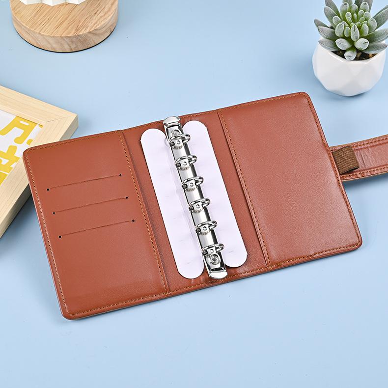 A7 Crocodile Color 6 Ring Binder PU Clip-on Notebook Leather Loose Leaf Notebook Cover Notebooks Journal Stationery