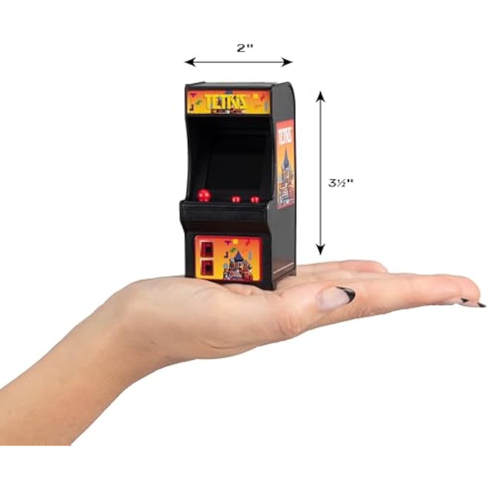 Tiny Arcade Tetris Mini Retro Game (3.5 inch): Playable handheld arcade machine with authentic ga...