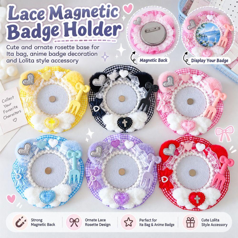 Bowknot Magnetic Badge Holder Magnetic Badge Display Holder Ita Bag Decoration Lolita Accessory
