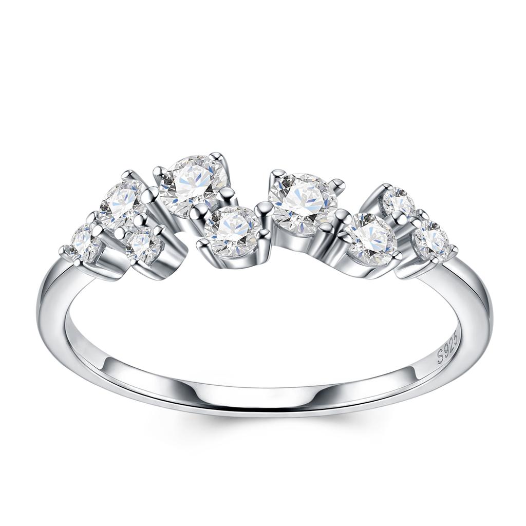 S925 Sterling Silver Moissanite Wedding Band Ring Eternity Ring for Women Jewelry