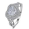2026 Full Diamond Heart Shaped Ring with Micro Inlaid Heart Shaped Diamond Engagement Ring