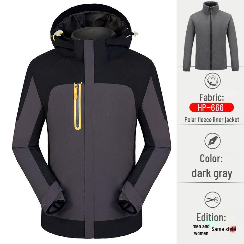 Men's Custom Logo Three-in-One Windproof Work Jacket for Auto Repair Shops