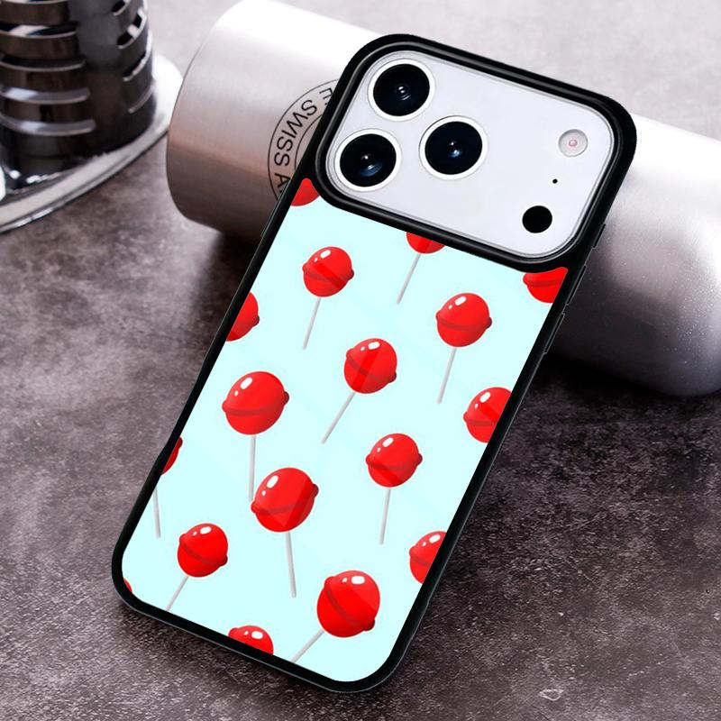 Red Lollipops Phone Case for iPhone 17 16 15 Pro Max Air 14 13 12 11 Plus Shockproof Capa Cover