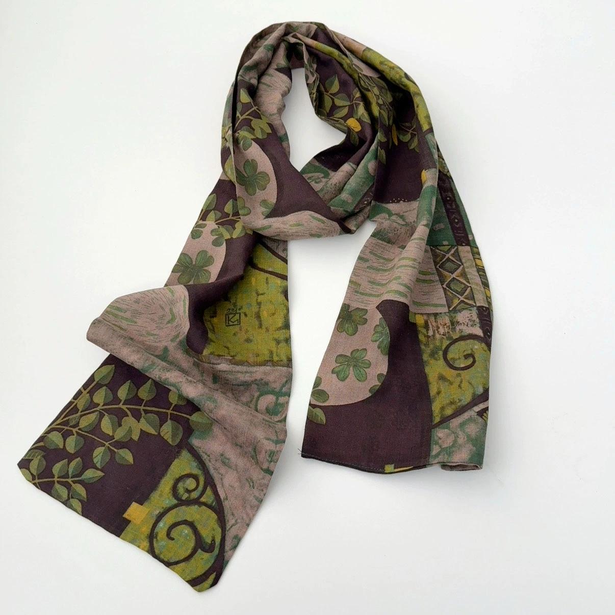 Винтажный Универсальный Шарф Для Женщин Весна & Осень Хлопок С Принтом Длинный Узкий Дышащий Платок-Шарф Для Леди 16X168См 16x168cm