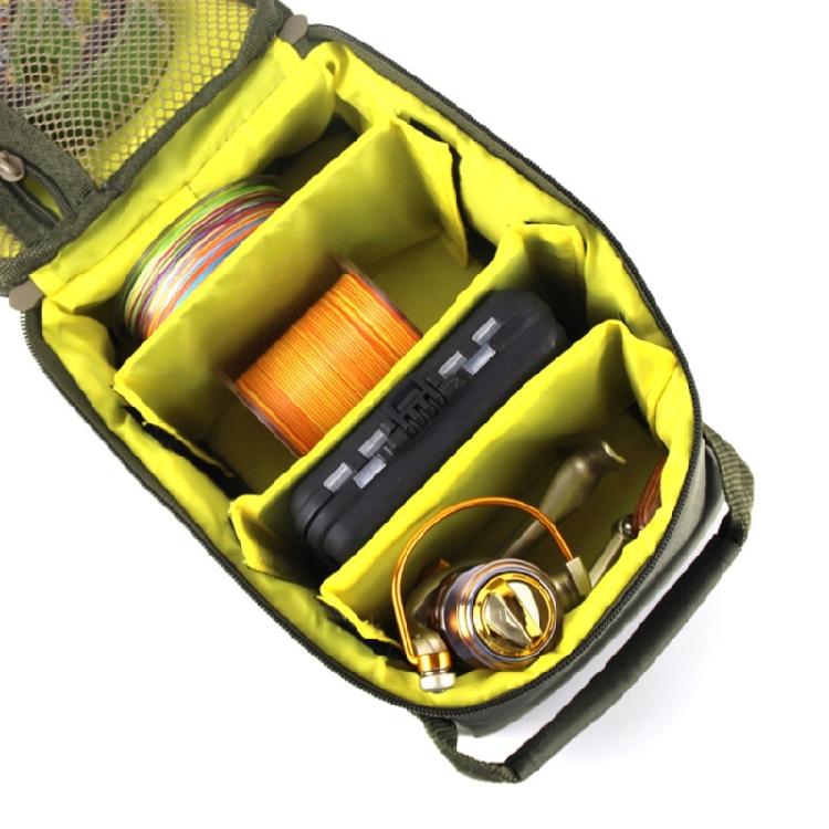 Fishing Tackle Organizers Case Portable Reel Bag Splashproof Storage Case Internal Divider Fishing Reel Bag