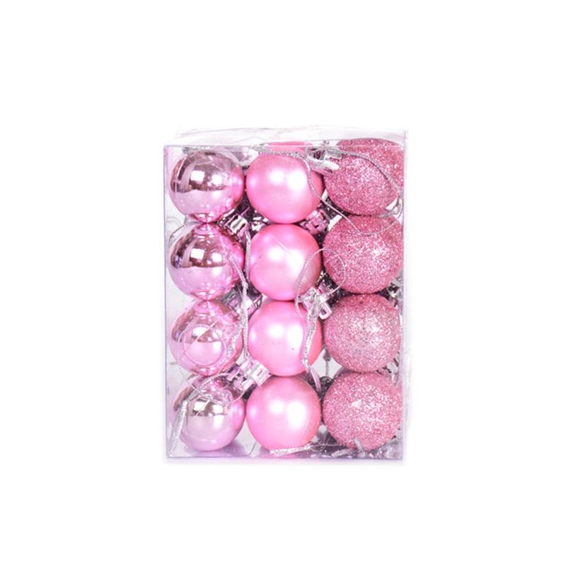 24Pcs Hanging Pendants Ornament Decorative Round Plastic Ornaments Ball Party