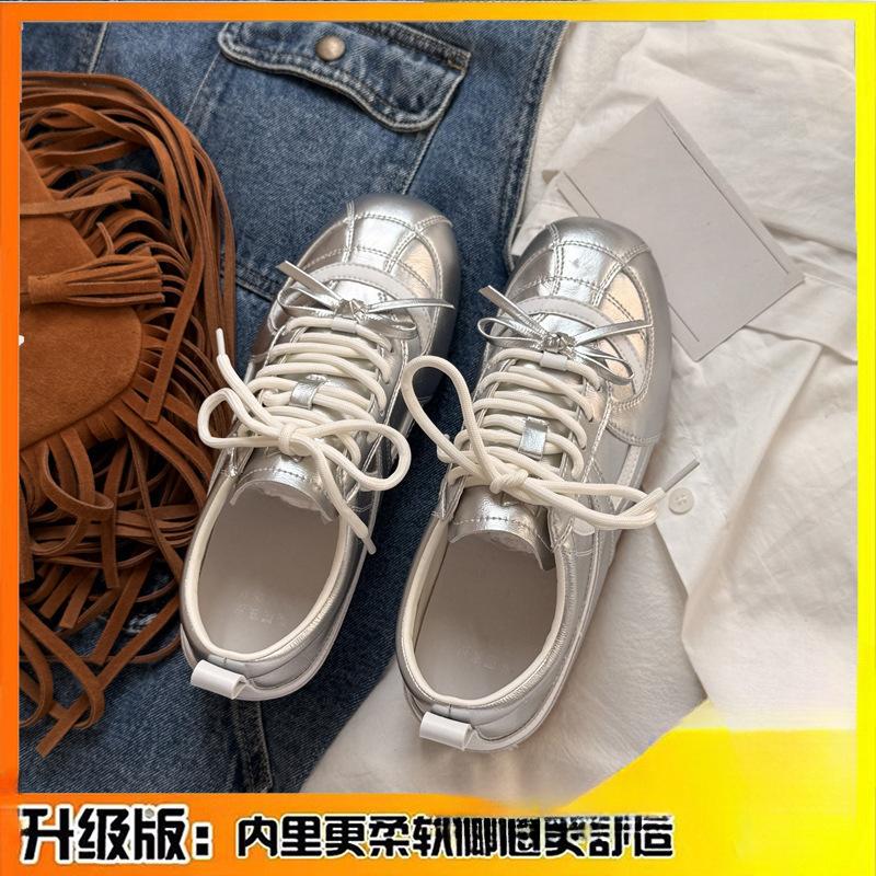 Silver Women's 2 Spring and Autumn New Versatile Lightweight Soft Sole Trend Casual Shoes Sports Little White Shoes