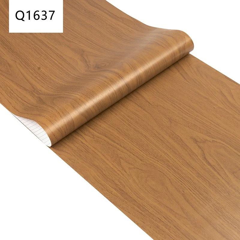 45CM PVC Wood Striped Self-Adhesive Wallpaper Background Wall Desk Cabinet Furniture Renovation Waterproof Sticker