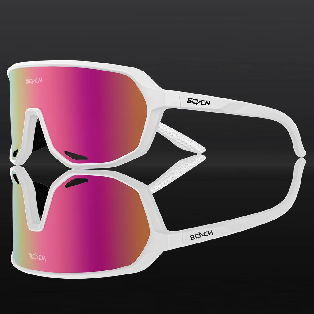 Scvcn Fashion Sunglasses for Men Sun Mountain Bike Road Bicycle Eyewear Goggles Sports UV400 MTB Photochromic Cycling Glasses