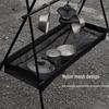 Portable Double-Layer Camping Storage Rack and Folding Lamp Stand