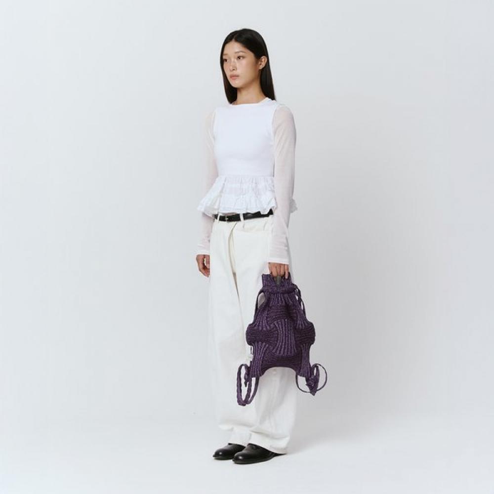 Pleatsmama Glitter Deep Purple New Bow Backpack