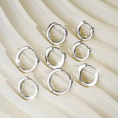IF ME Retro Gold Color Circle Copper Hoop Earring Set for Women Girls Simple Style Metal Stud Earrings Fashion Jewelry