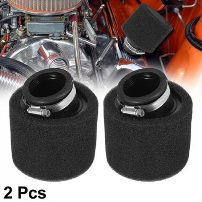 2 peças 42mm Filtro de Ar Curvo para Motocicleta ATV Limpador para Motor 150cc Preto