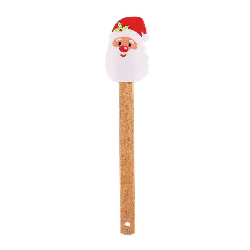 Christmas Series Cake Cream Spatula Wooden Handle Silicone Pastry Scraper Non-Stick Butter Batter Mixer Kitchen Baking Tools