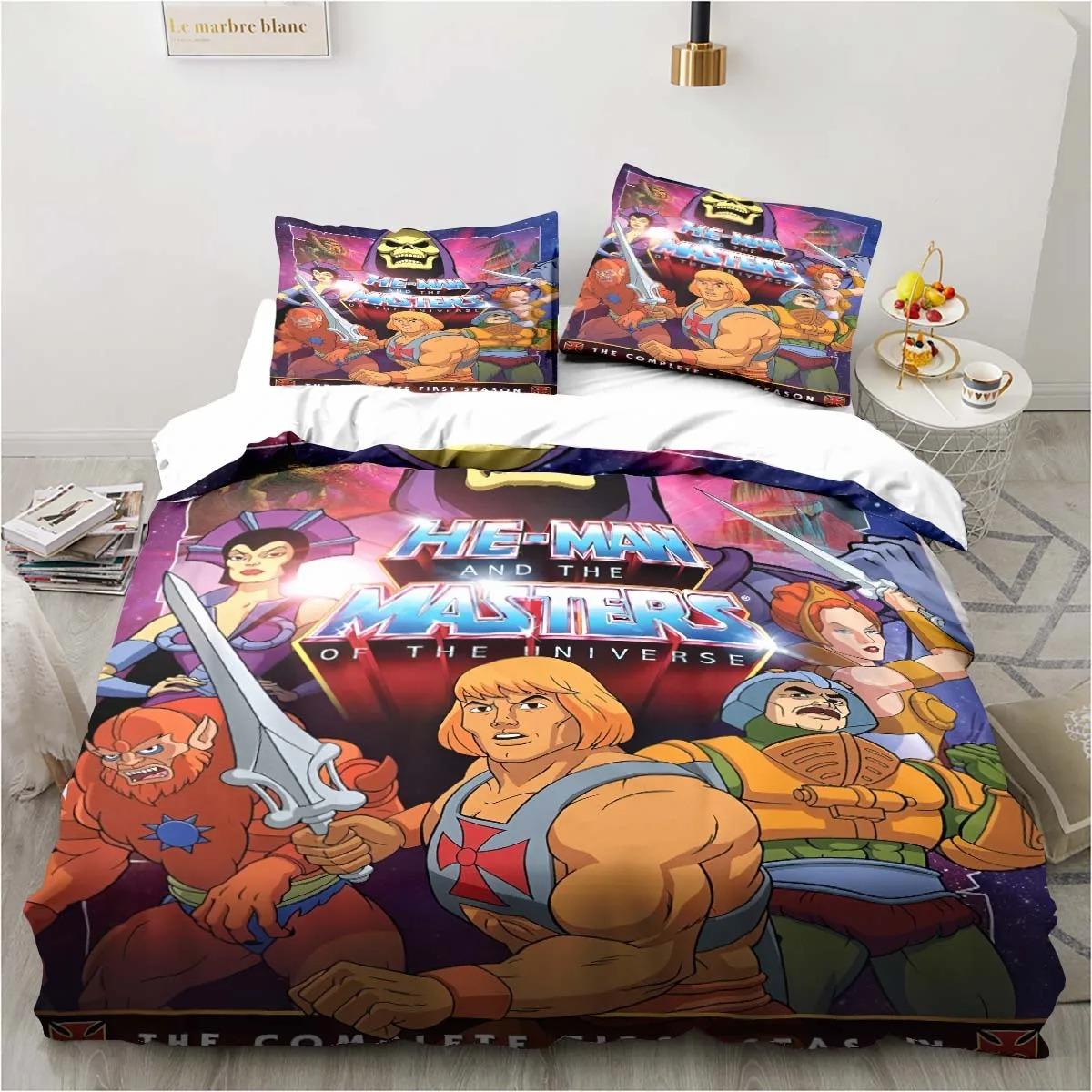

He Man And The Masters Of The Universe Bedding Set Exquisite Bed Supplies Set Duvet Cover Bed Comforter Set Bedding Set 155x215cm 3pcs