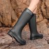 Winter velvet cover thermal rubber shoes women's seaside rain shoes fashion high tube cm platform rain boots exquisite women's water shoes