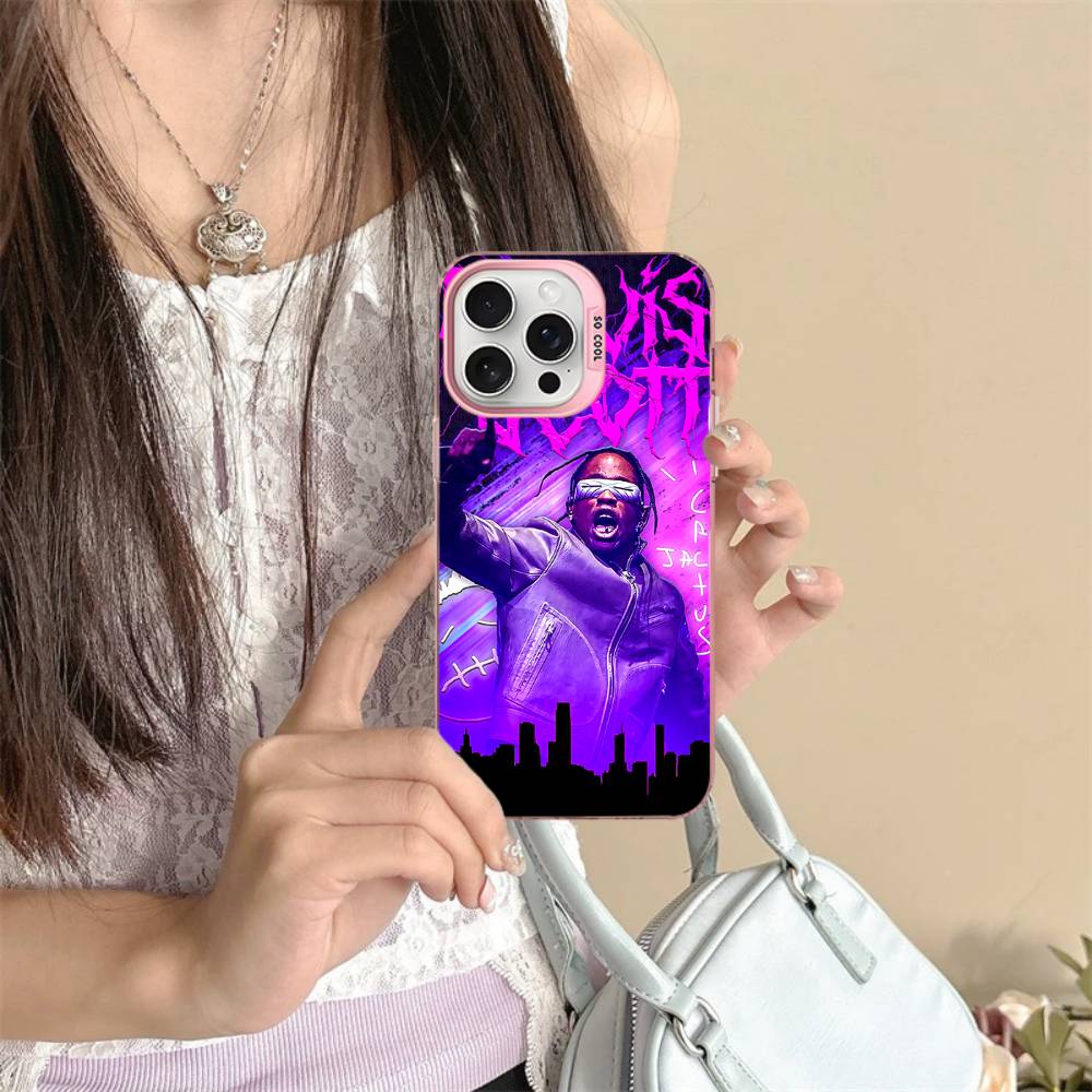 T-Travis S-ScottS Singer Phone Cover For IPhone 16 15 14 13 12 11 17 Pro Max Plus Color Silver Shell