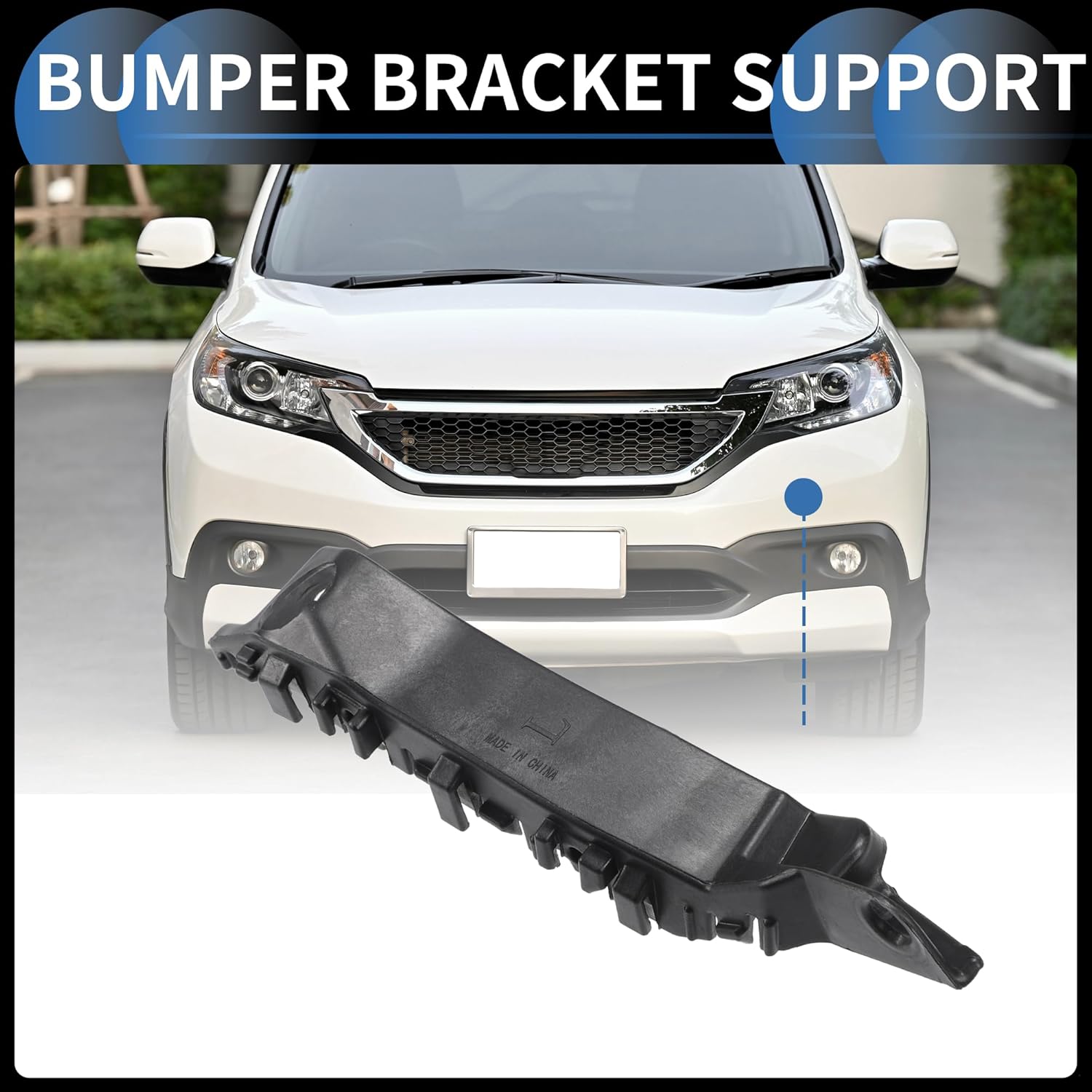 Bumper Support Bracket, Left Side Front Bumper Retainer Bracket Hold Mount No.865133X000 for Hyundai Elantra 2011-2016 ABS Plastic Black, 1 Pc