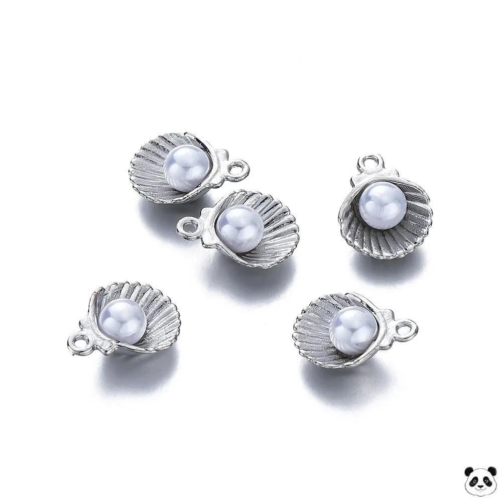 

12x15cm Pearl Small Pendant Ocean Shell Charms Set of 10pcs Natural Shell Beach Theme Jewelry Craft Supplies for DIY Accessories Making One Size