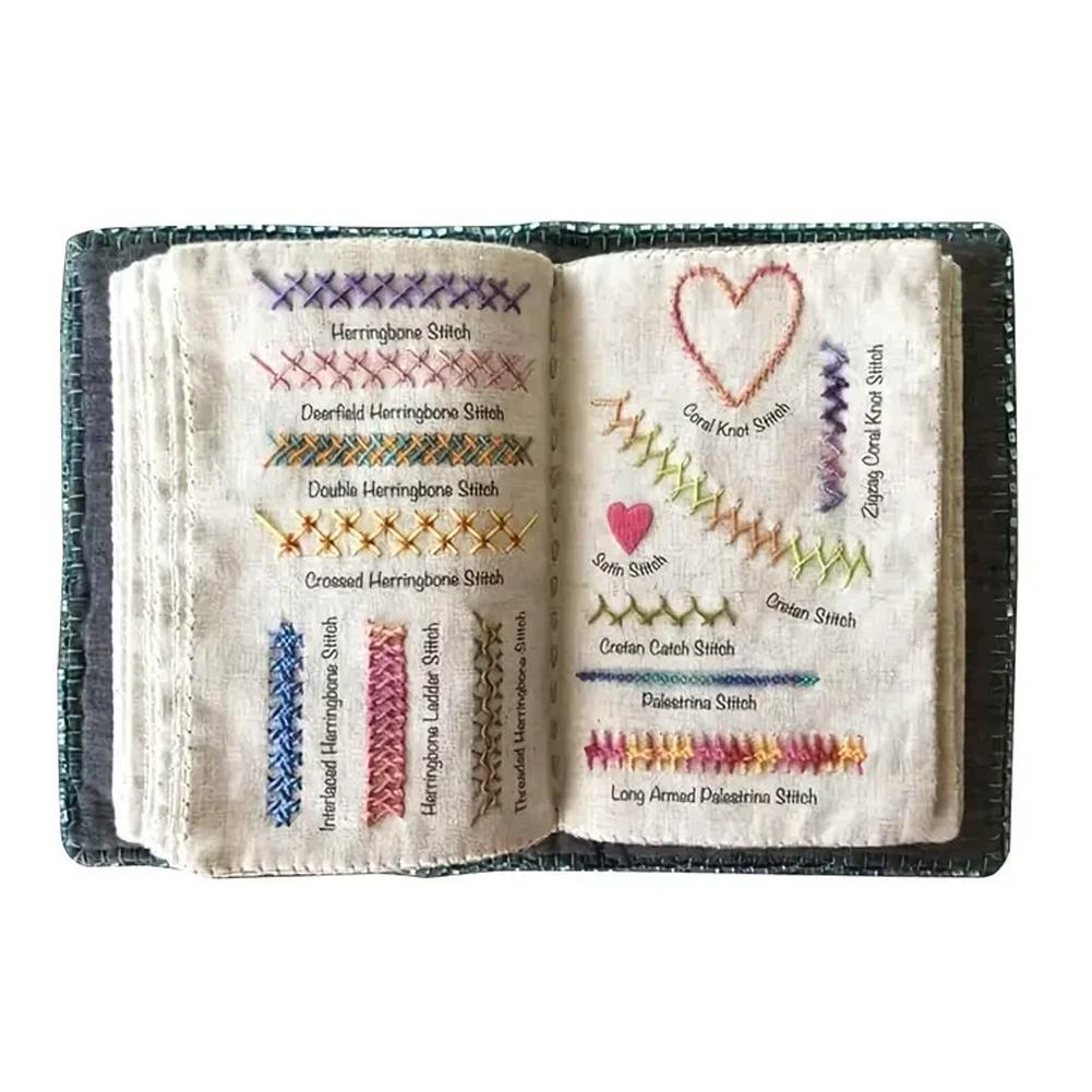 Linen Needlework Book Embroidery Stitch Guide DIY Craft Kit 86 Tools with Threads Portable Sewing Technique Book Accessories
