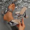 Fashion Women High Heels Sandals Open Toes Squared Toes Transparent Fashion Shoes New Summer Mix Color Graffiti Sandals Slides Women