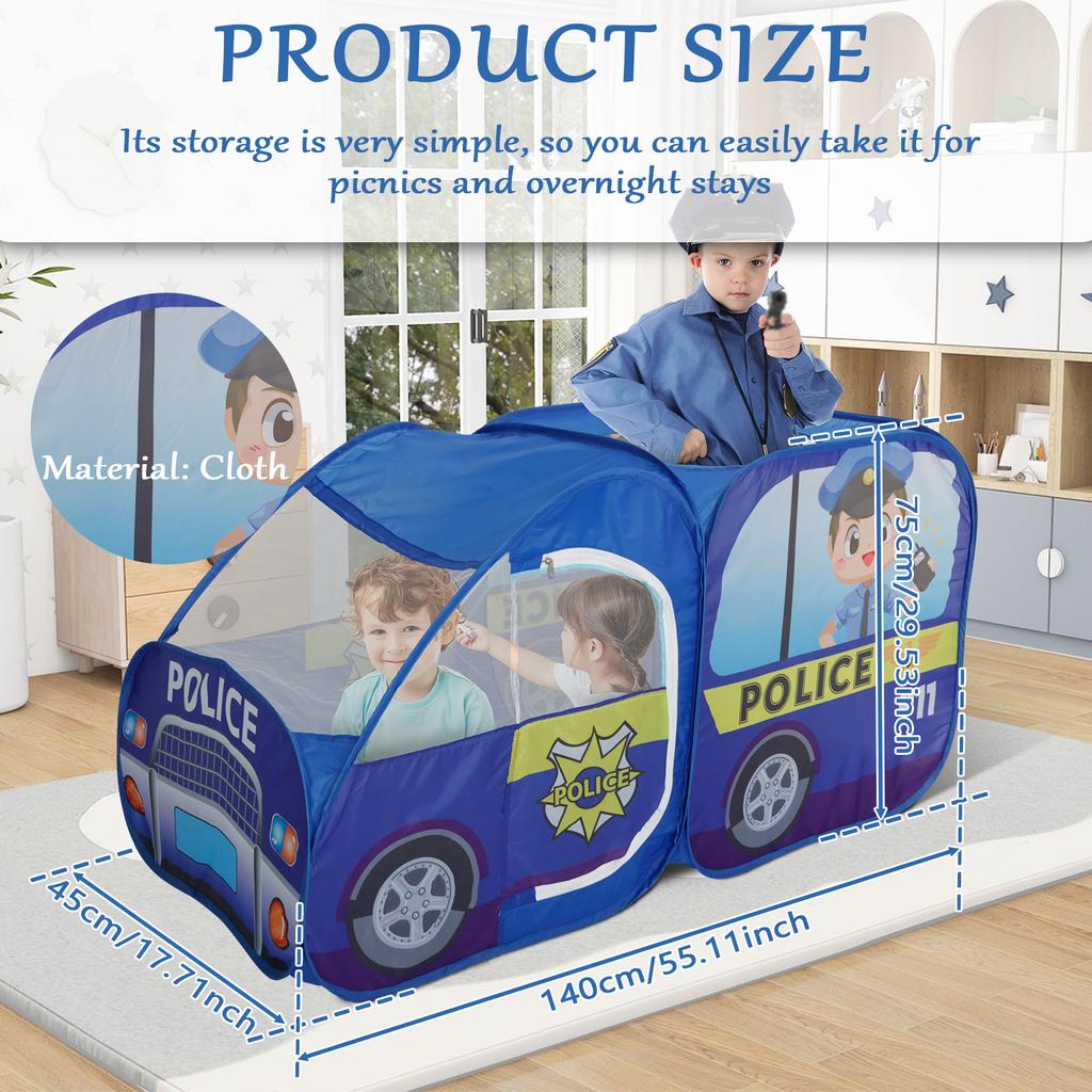 Kids Food Truck Play Tent with Storage Bag Pop Up Play Tent Portable Kids Play Tent Foldable Role Play Toy Multifunctional Food