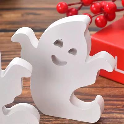 Kreativní Roztomilé Dřevěné Ozdoby Duchů Duch Stolní Displej Řemeslo Domácí DIY Řemeslo Dětská Hračka Dárek Halloweenská Dekorace