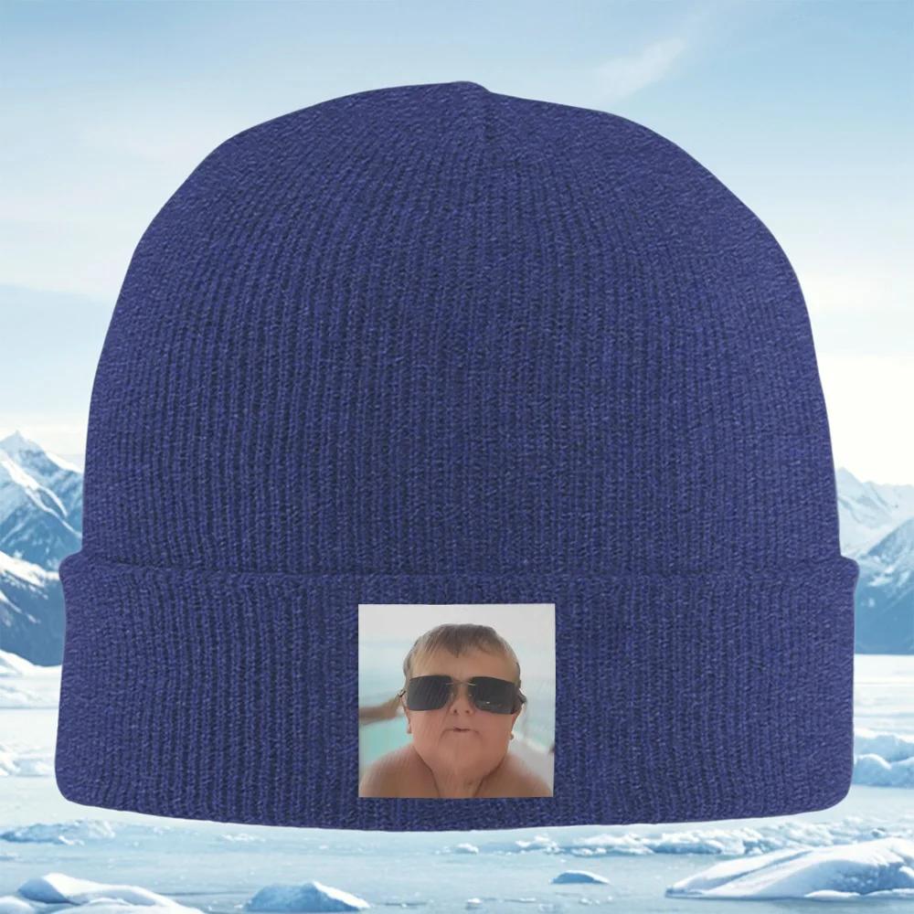 Sunglasses baby portrait summer fun Unisex Women Unisex Knitted Hat Beanie Pullover Cap Winter Thermal Warm Christmas Outdoor