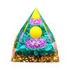 Energy Generator Orgone Pyramid Amethyst Peridot Healing Natural Crystal Reiki Chakra Generator Orgonite Pyramid Meditation Tool