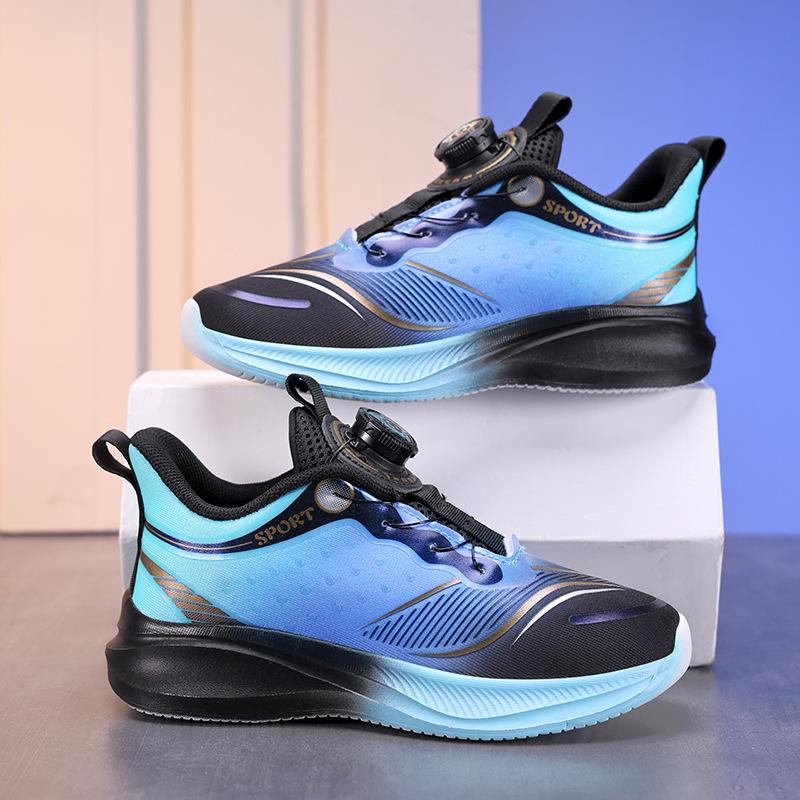 Boys' sports shoes spring and autumn new mesh breathable trend casual shoes racing lightweight soft sole children's running shoes