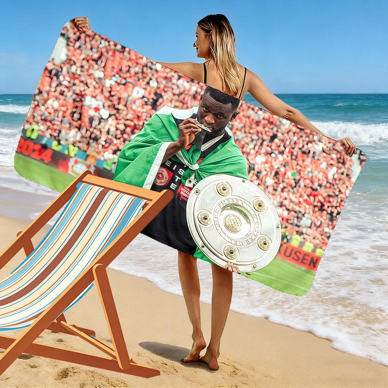 Victor Boniface Print Beach Towel, Large Soft Quick Dry Towel for Beach Camping Swimming