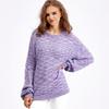 Women's Autumn Winter Knitted Pullover Sweater O-neck Full Sleeve Loose Knitwear Top Solid Color