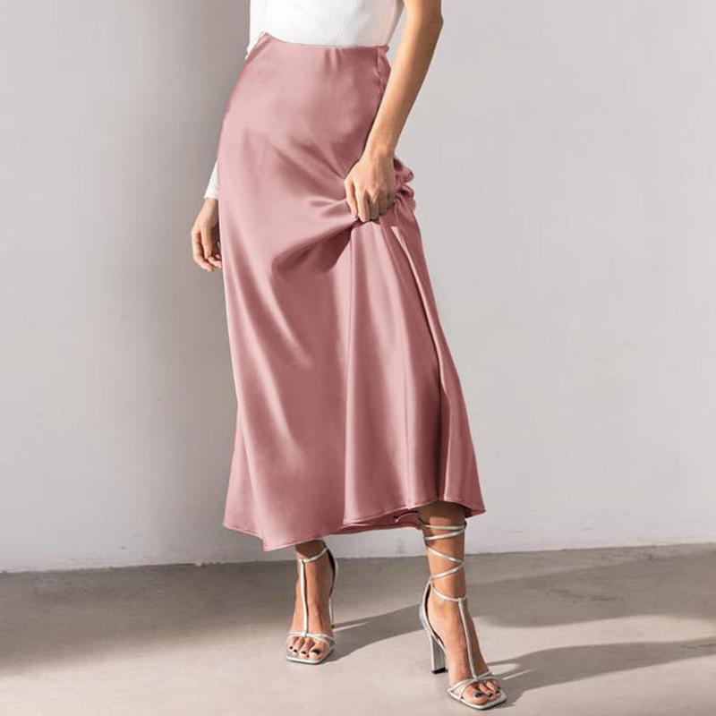 ZANZEA Solid Color Summer Casual Zipper Long Skirts