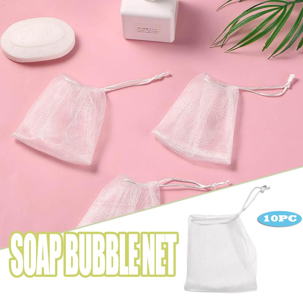 Handmade Soaps Bubble Net Foam Net Double Layer Soaps Net Foam Storage Bag 10PC