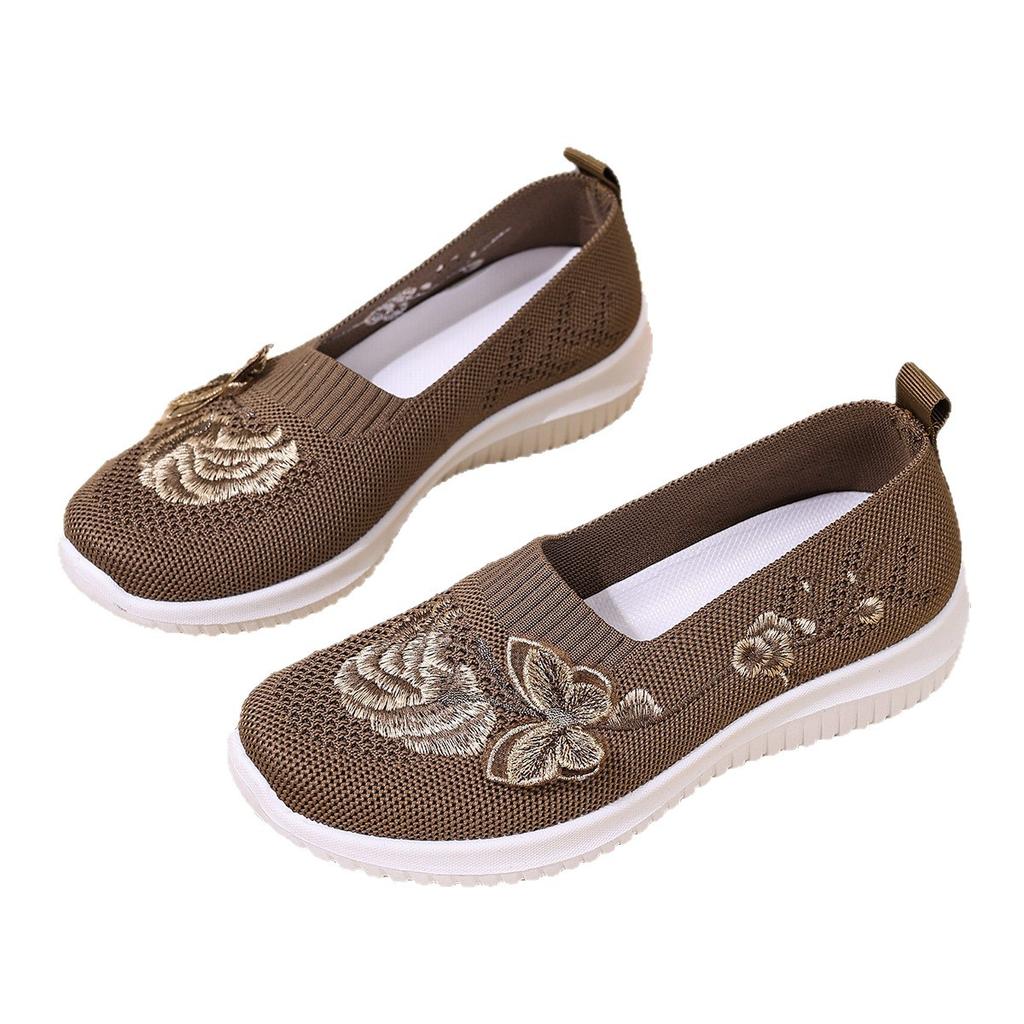 Women's Soft-Soled Slip-On Shoes Comfortable Slip-Ons for Middle-Aged and Elderly Women