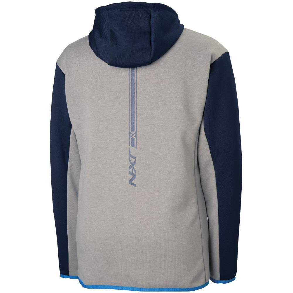 Mizuno Training Long Deep Navy with Heather Size M N-XT Hoodie, Sleeve, Standard, 32JC9250, Gray, (Japan)
