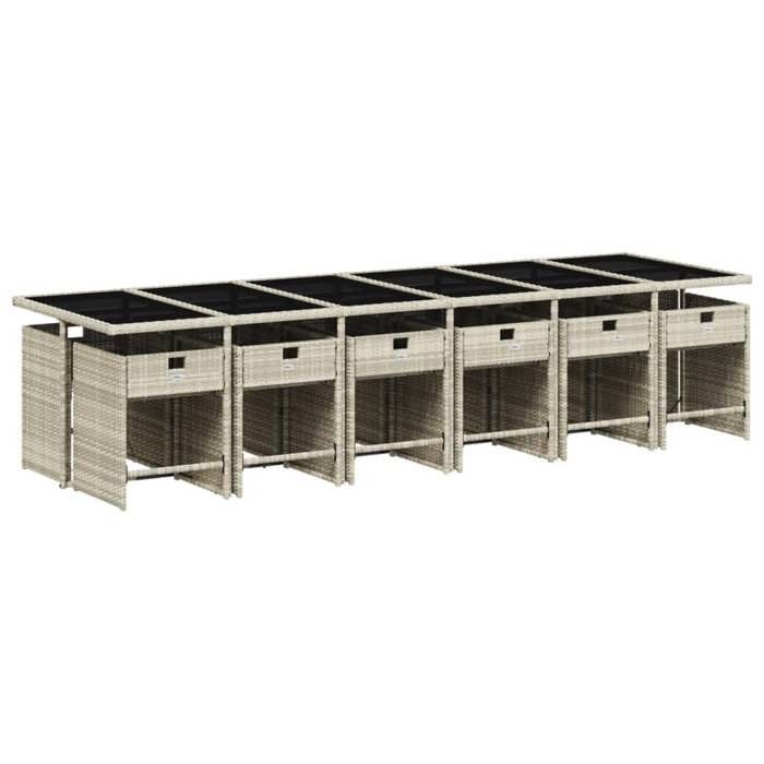 VidaXL Ensemble à Manger de Jardin avec Coussins 13 pcs, Table et Chaise de Terrasse, Meubles de Patio, Mobilier 3211127
