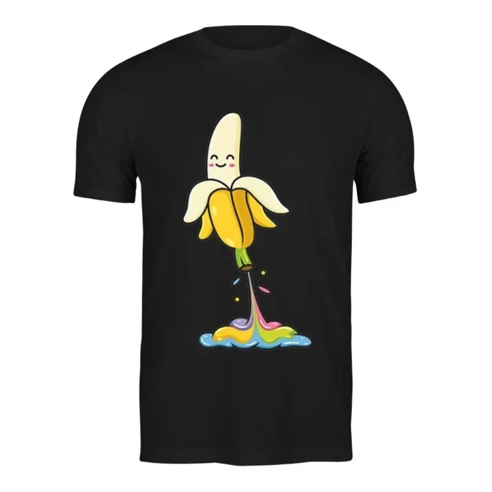 Fun Banana Graphics  Clothing Trend O Collar Short Sleeve Quick Drying Top Youth Vitality Hip Hop Funny Boy T-Shirt