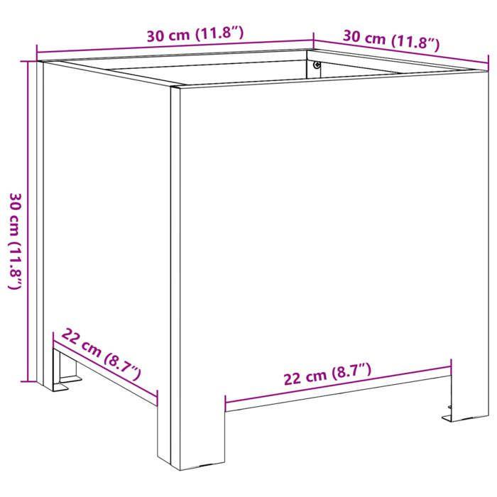 VidaXL Jardinières 2 pcs 30x30x30 cm acier corten, planteur, jardinière de patio, bac à fleurs, jardinière d'extérieur, 851198