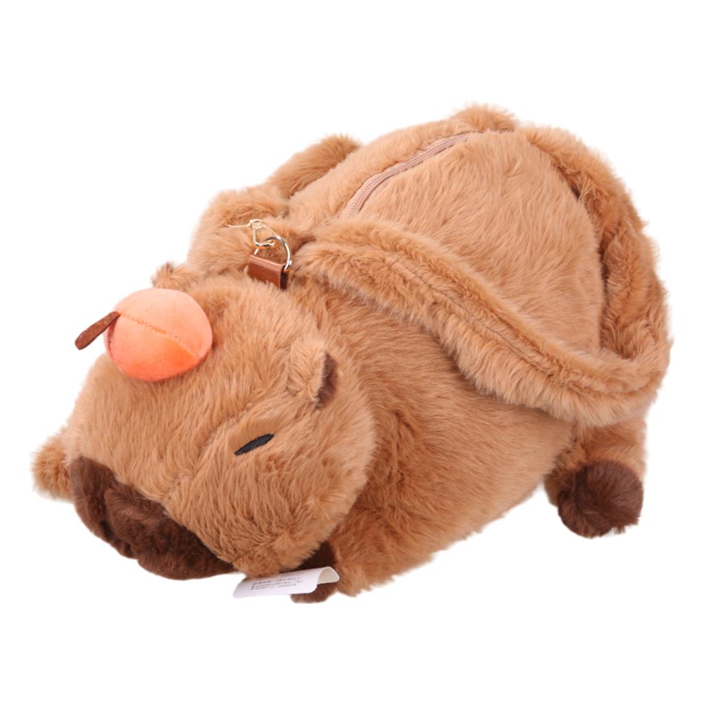 3D Capybara Plush Shoulder Bag Cartoon Hand Bag Soft Comfortable Crossbody Bag for Kids Girl Gift Students Daily Use